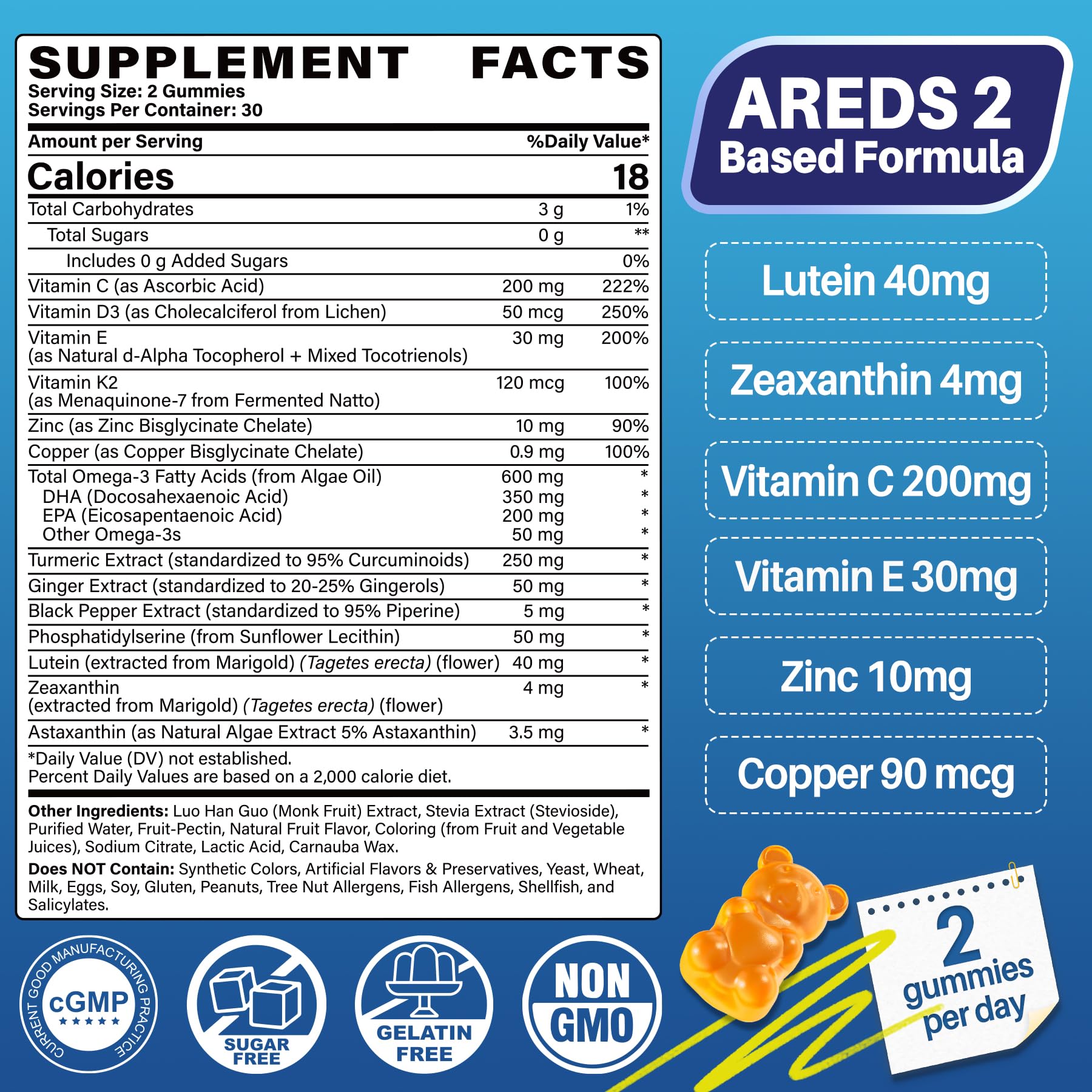 Nextdia Lutein & Zeaxanthin Gummies orange flavour