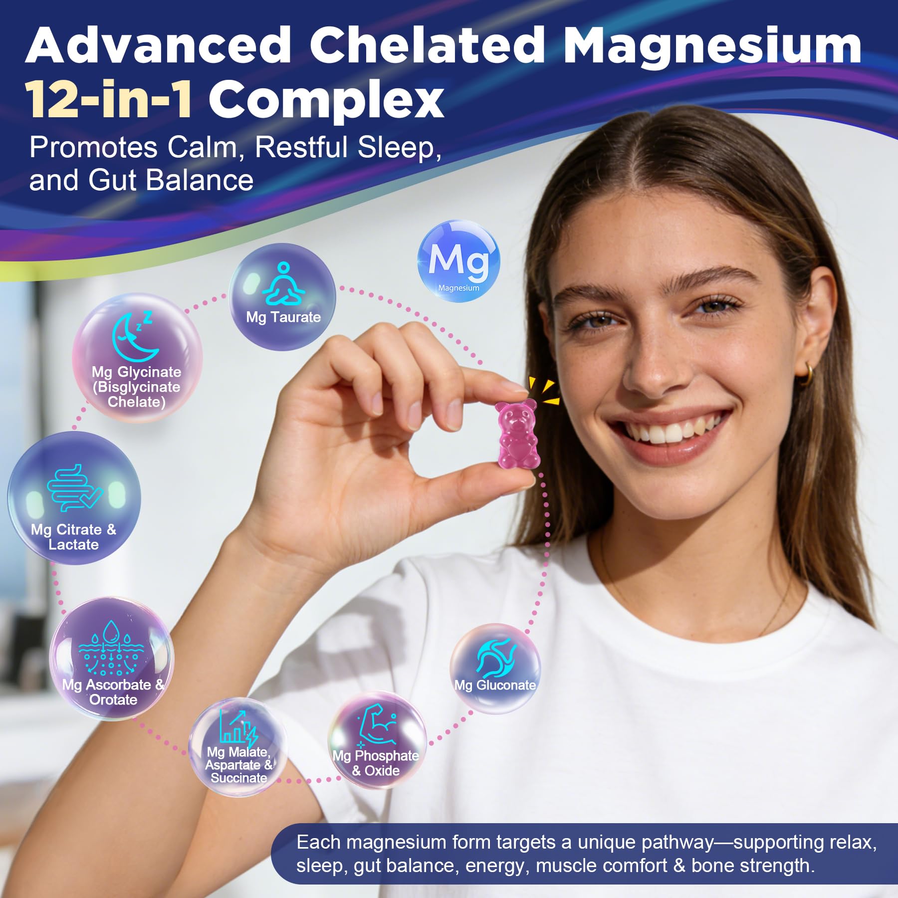 Nextdia Magnesium Complex Gummies 12-in-1 lifestyle scene