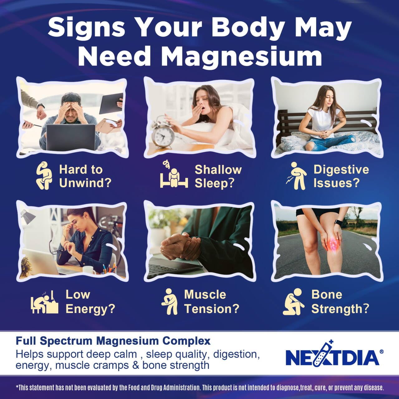 Nextdia Magnesium Complex Gummies 12-in-1 serving suggestion