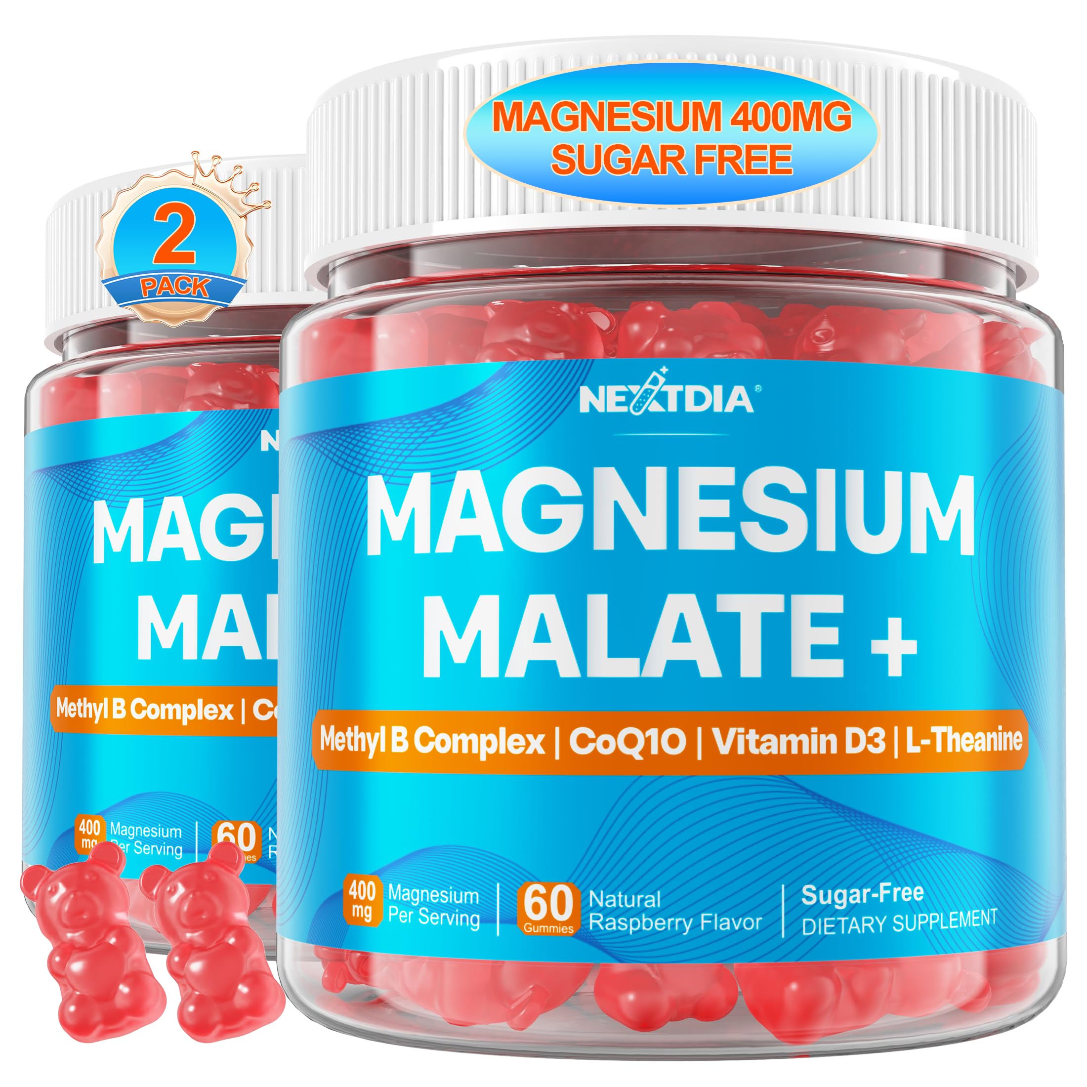 Nextdia Magnesium Gummies 60 Count front view