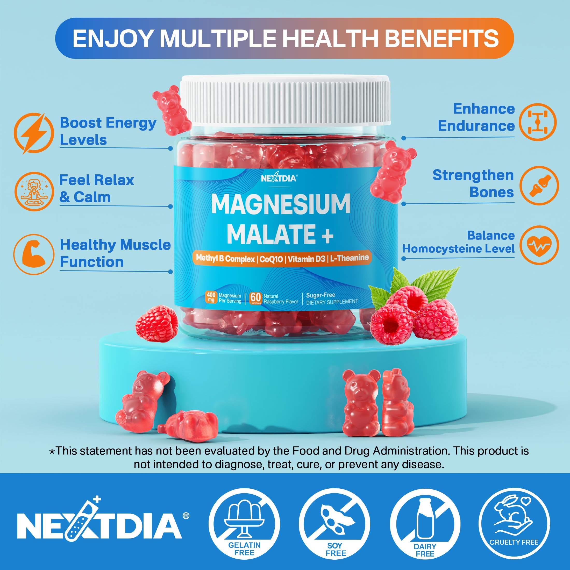 Nextdia Magnesium Gummies close-up of gummies
