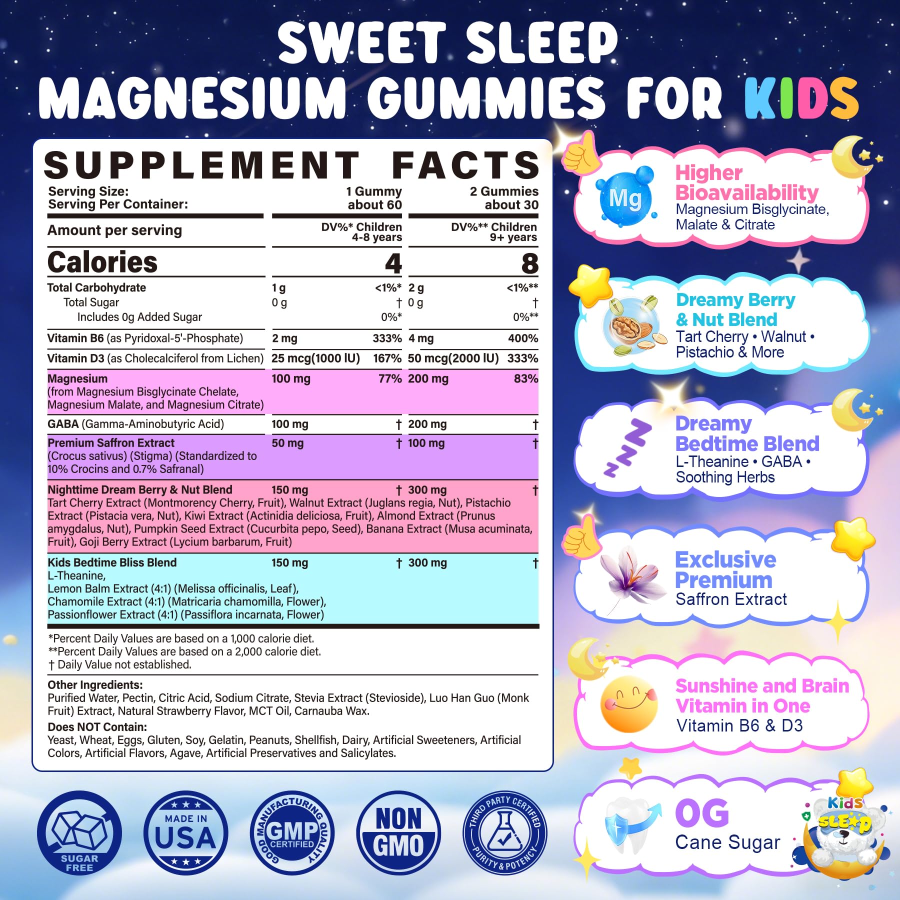 Nextdia Magnesium Gummies for Kids strawberry flavour gummies