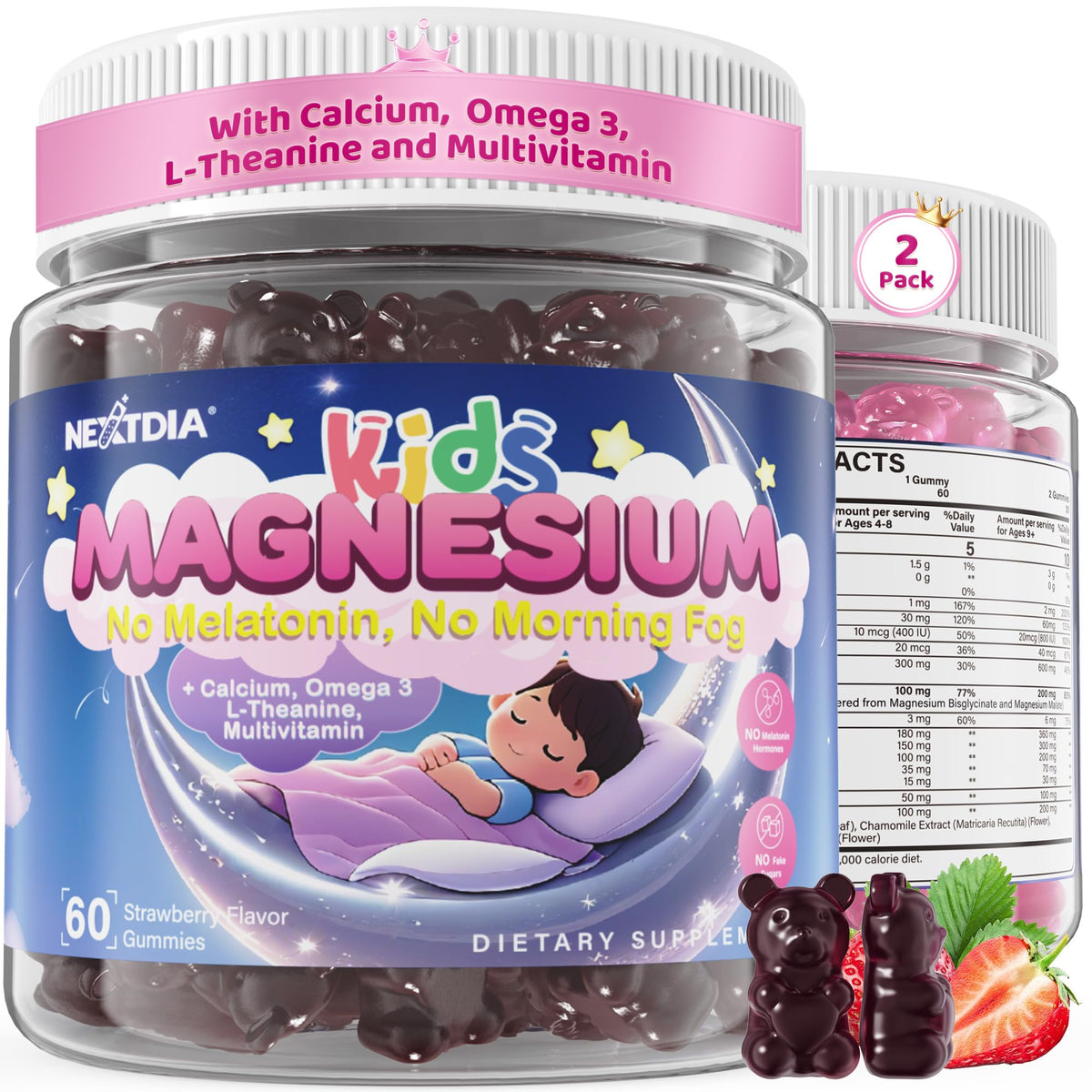 Nextdia Magnesium Gummies for Kids & Teens front view