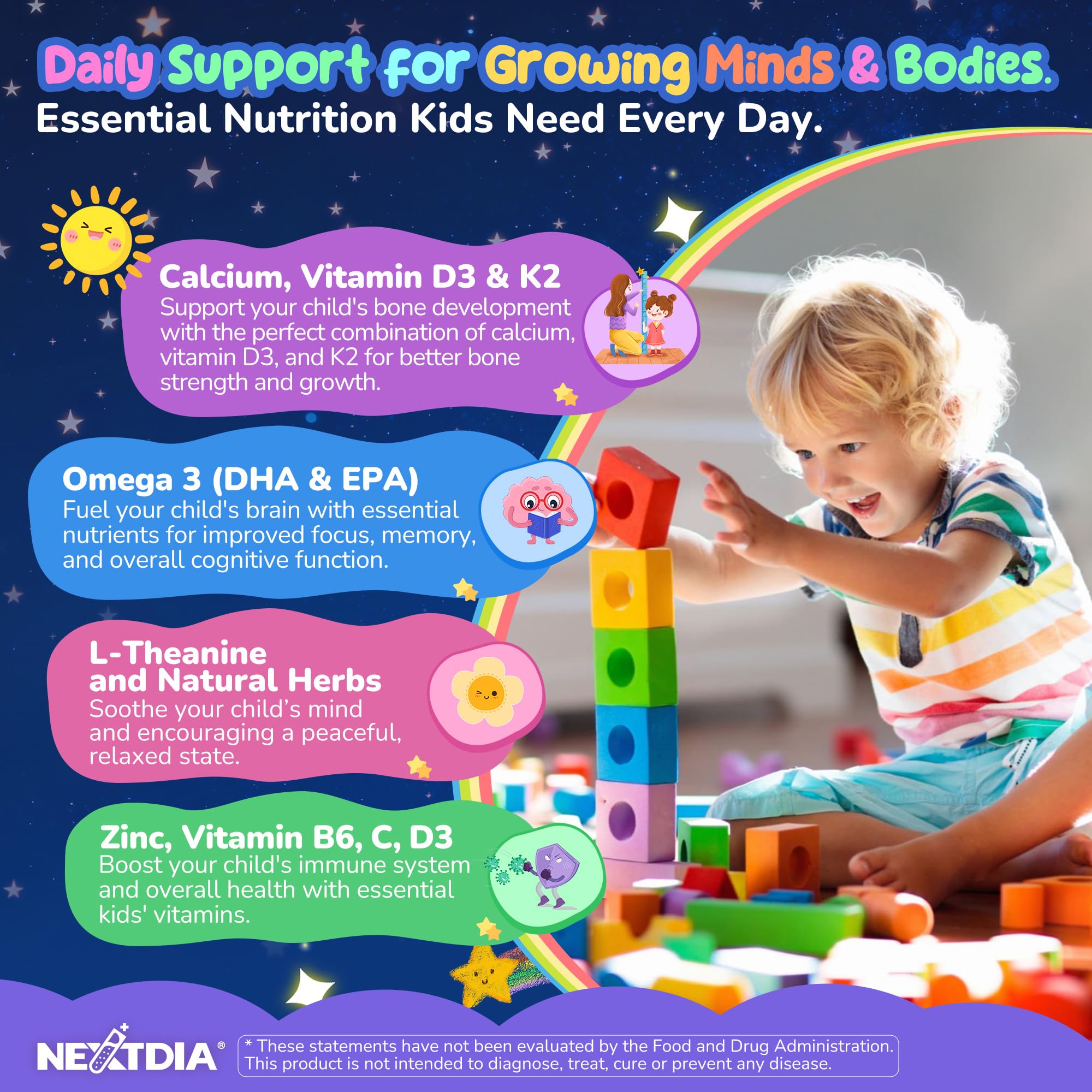 Nextdia Magnesium Gummies for Kids & Teens side view