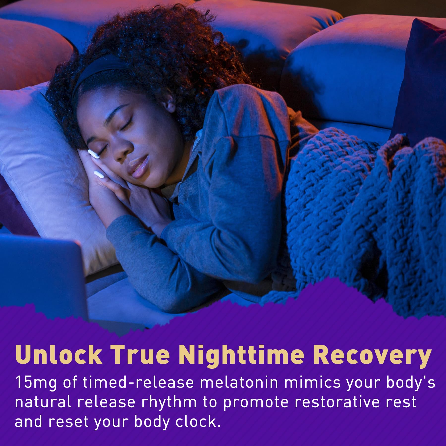 Nextdia Melatonin Sleep Supplement with natural ingredients background