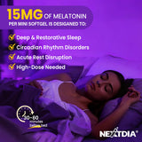 Nextdia Melatonin softgel showing easy-to-swallow size