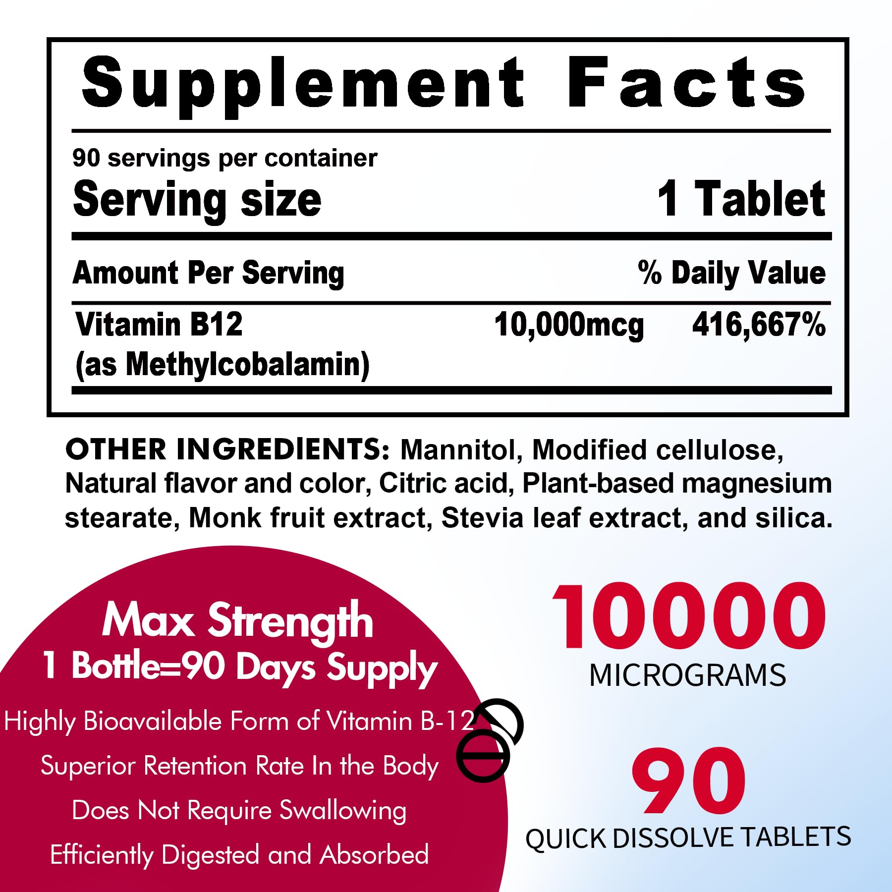 Nextdia Methyl B12 180 count bottle side view