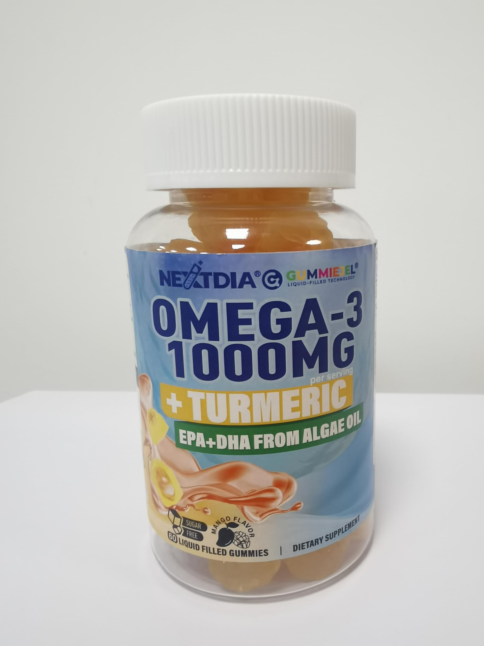 Nextdia Omega-3 Gummies back view with nutritional information