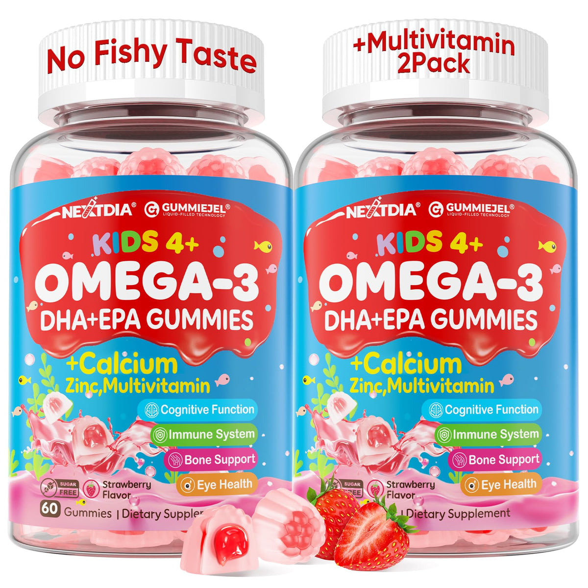Nextdia Omega-3 Gummies for Kids front view packaging