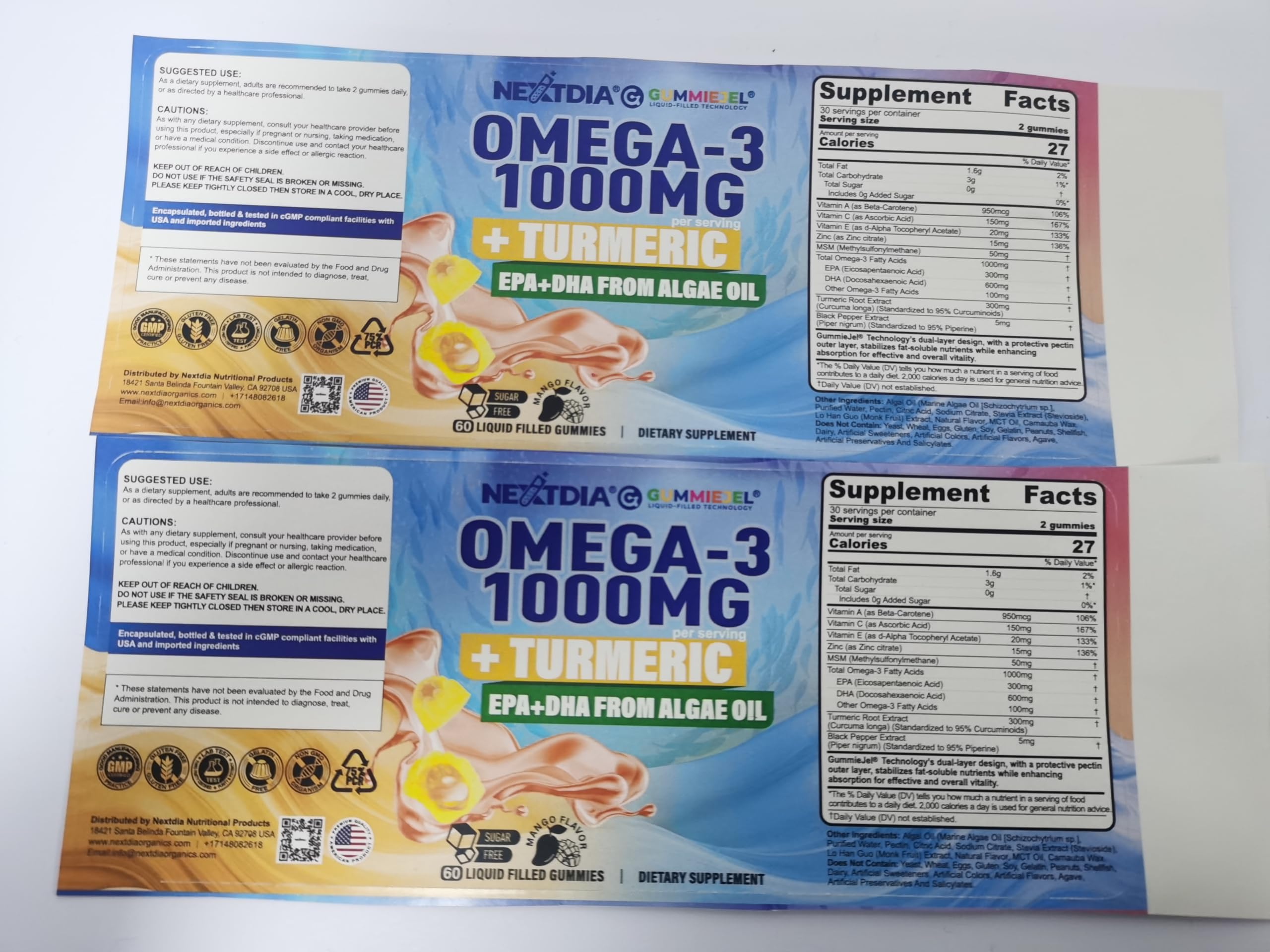 Nextdia Omega-3 Gummies in a lifestyle setting with fruits
