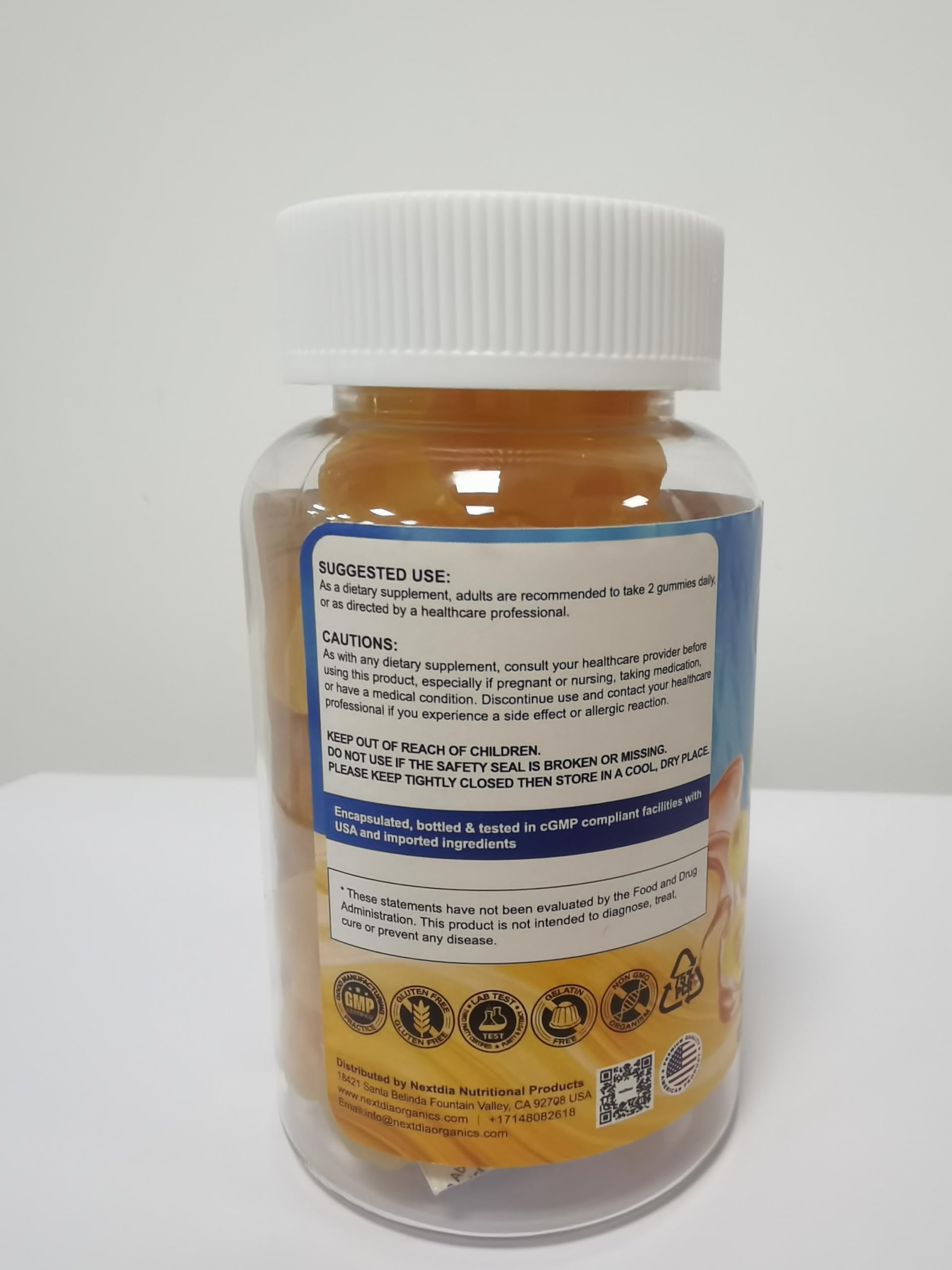 Nextdia Omega-3 Gummies showing mango flavour