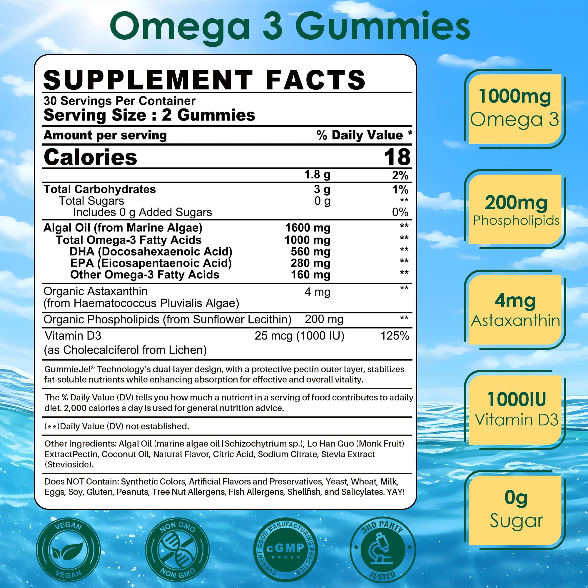 Nextdia Omega-3 Gummies showing the dual-layer design