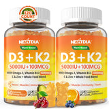 Nextdia Organic D3 K2 Gummies front view with orange flavour