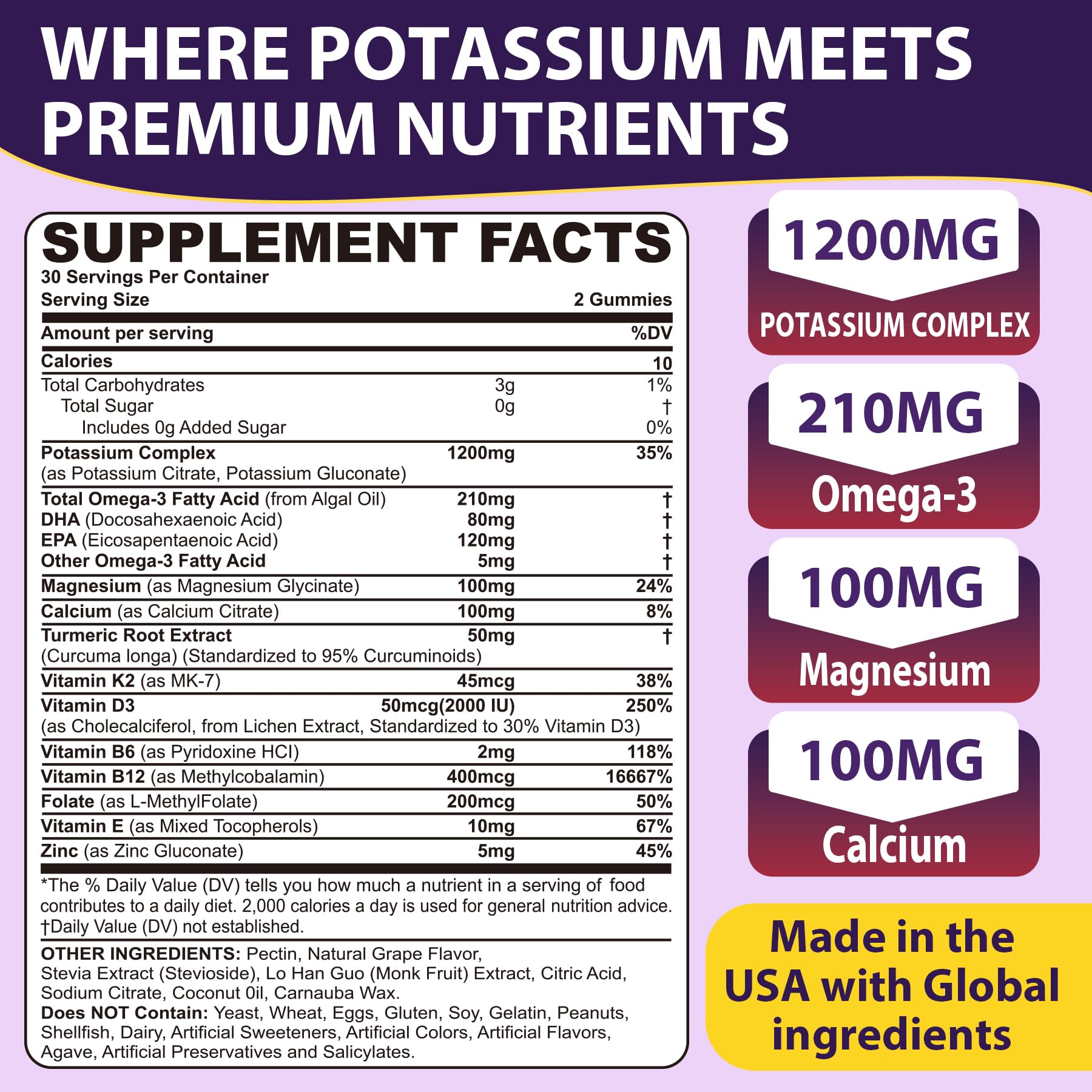 Nextdia Potassium Gummies 1200mg close-up of gummies