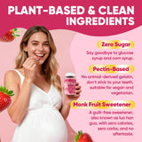Nextdia Prenatal Vitamins Gummies displayed with fresh fruit