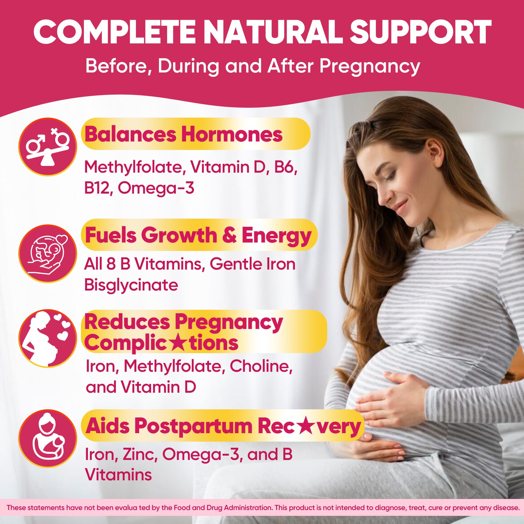 Nextdia Prenatal Vitamins Gummies on a wooden table with a spoon