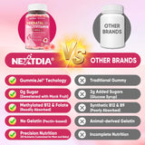 Nextdia Prenatal Vitamins Gummies with a glass of water