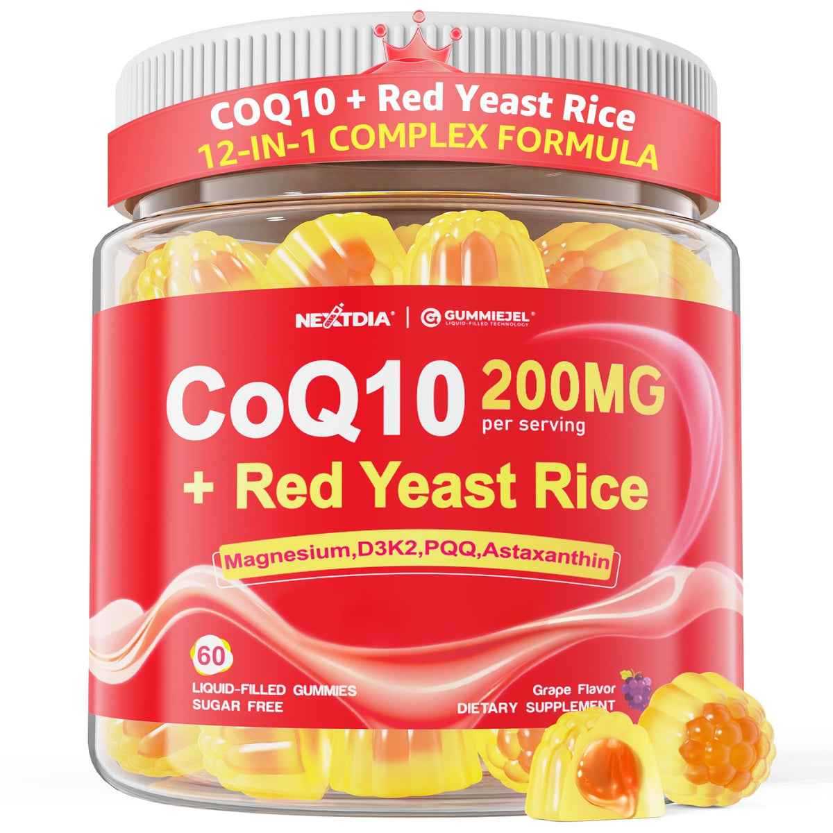 Nextdia Red Yeast Rice & CoQ10 Gummies front view