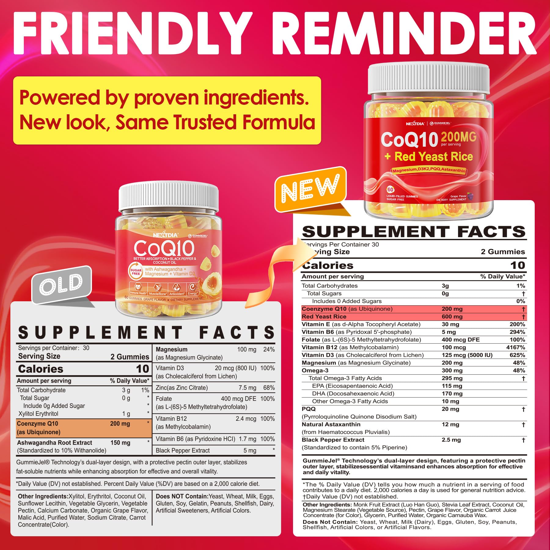 Nextdia Red Yeast Rice & CoQ10 Gummies packaging