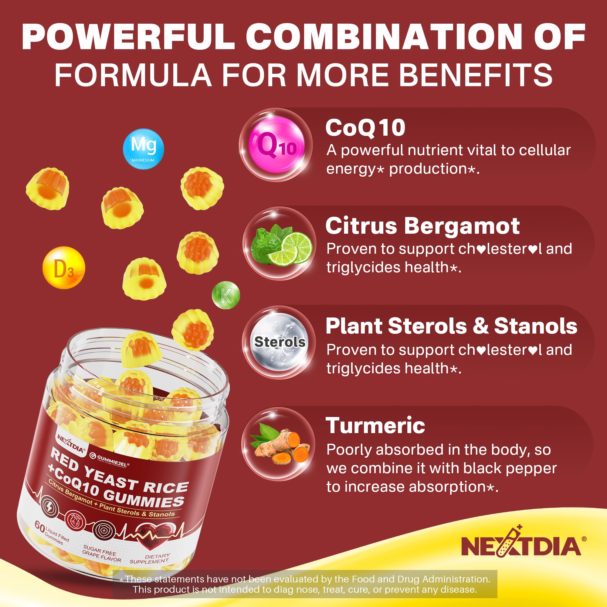 Nextdia Red Yeast Rice Gummies in hand
