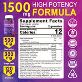 Nextdia Resveratrol Gummies 1500mg side view with nutritional information