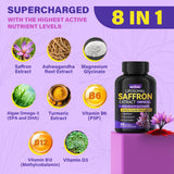 Nextdia Saffron Softgels 100mg on a wooden table
