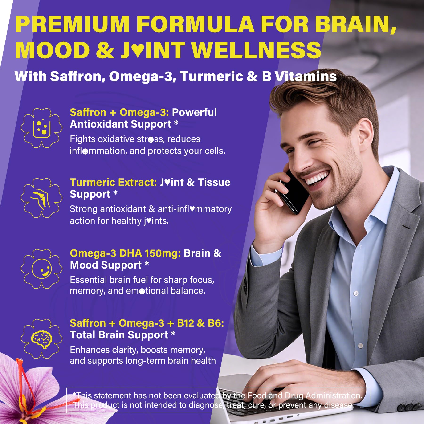 Nextdia Saffron Softgels 100mg with a glass of water