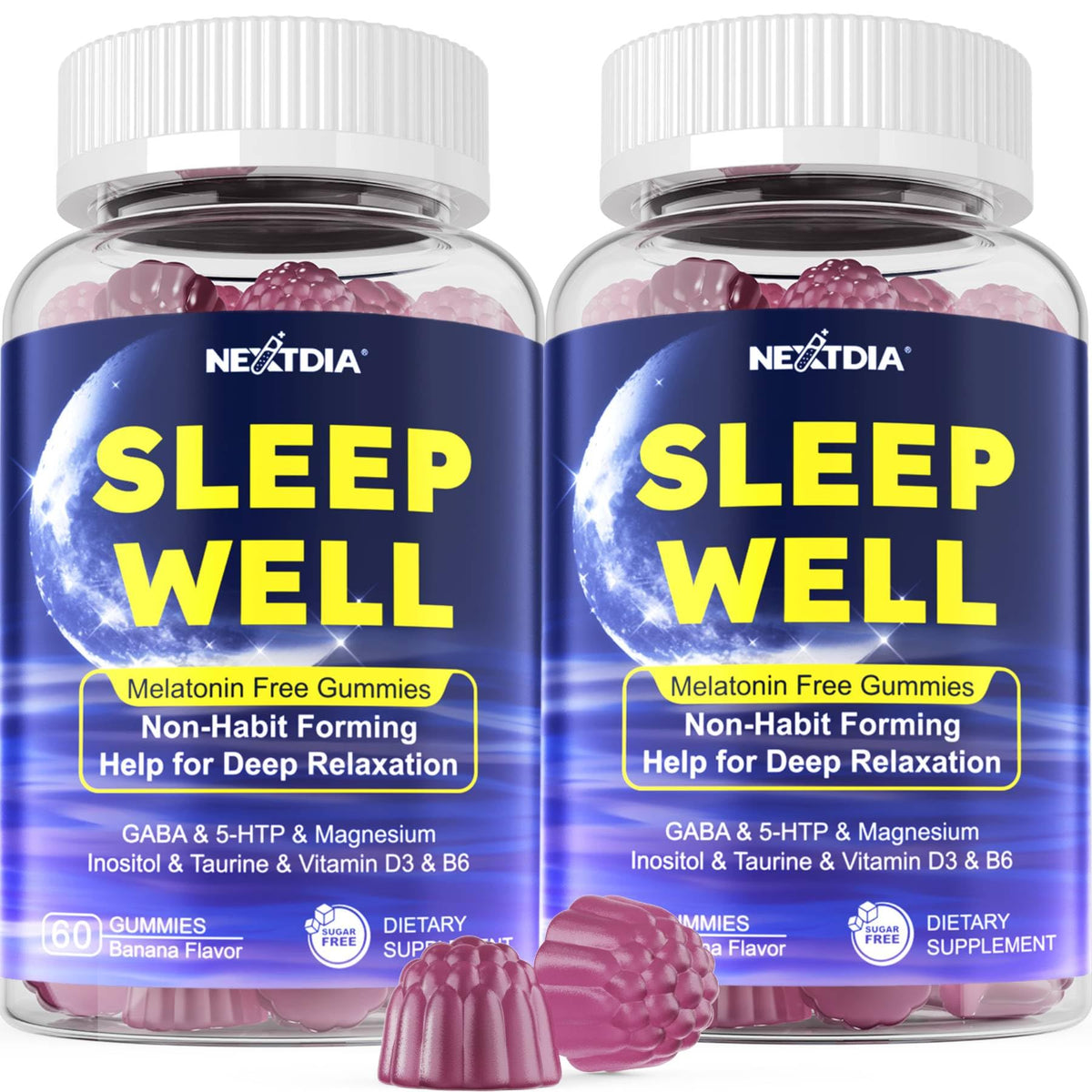 Nextdia Sleep Gummies front view with packaging
