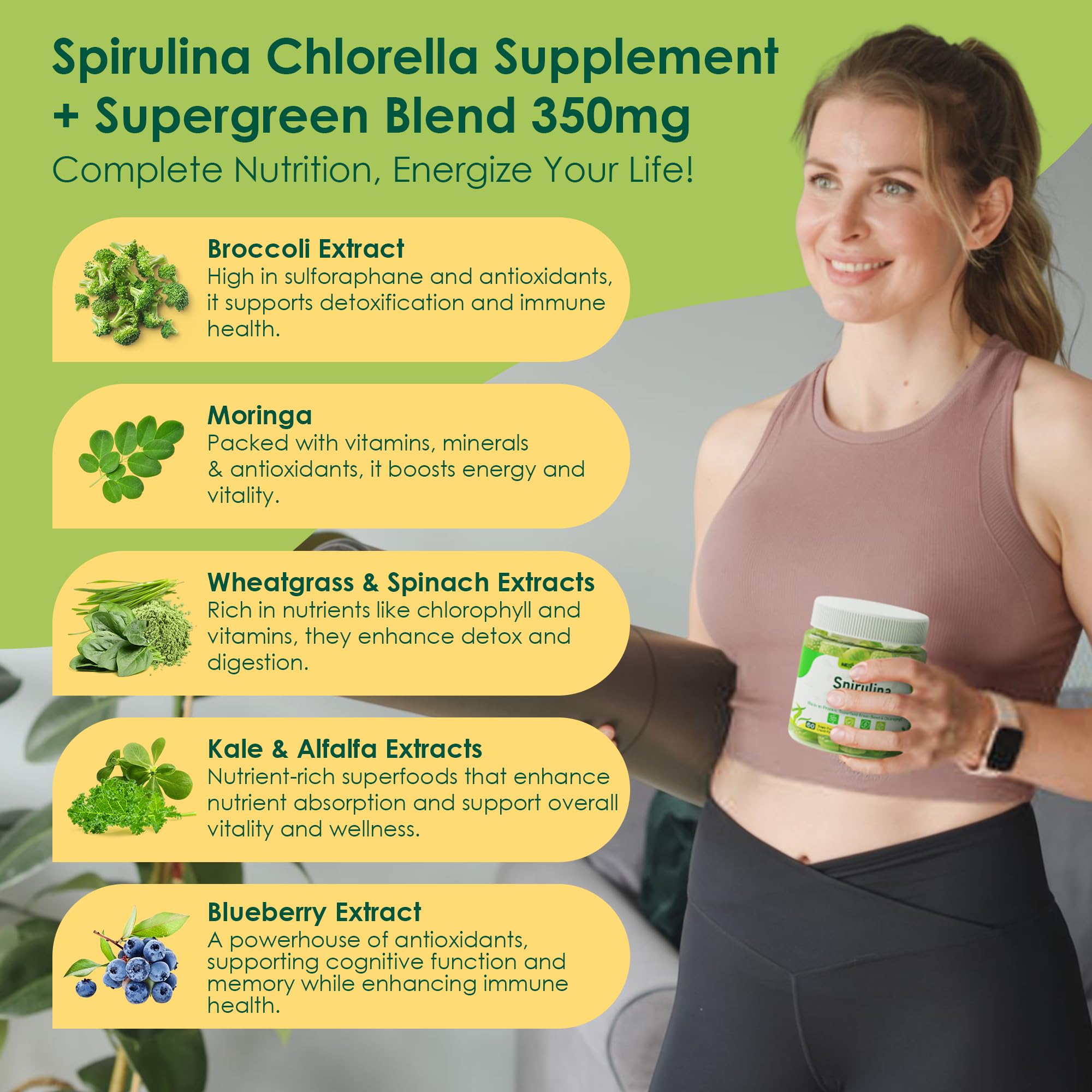 Nextdia Spirulina & Chlorella Gummies nutritional information