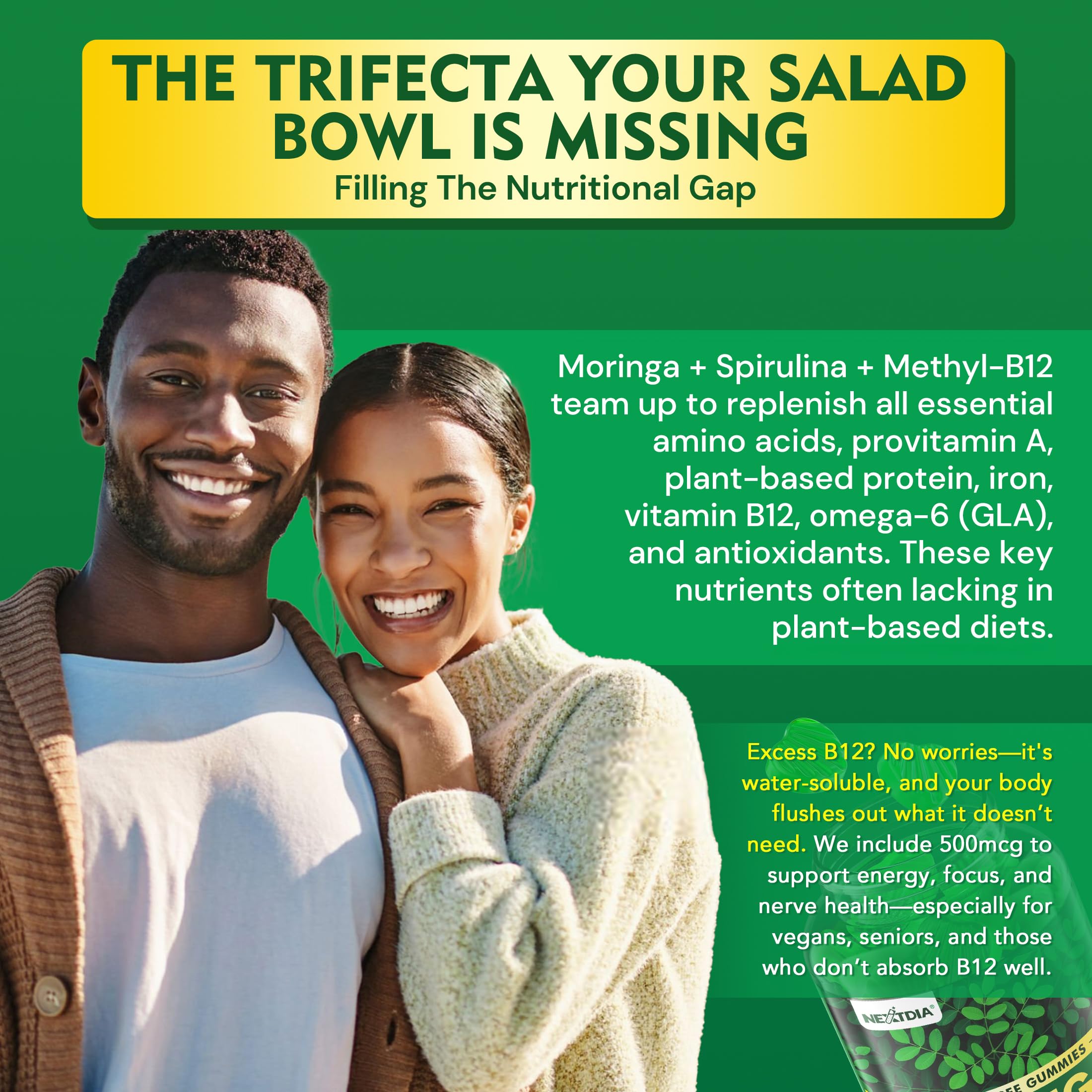 Nextdia Spirulina Moringa Gummies ingredients list