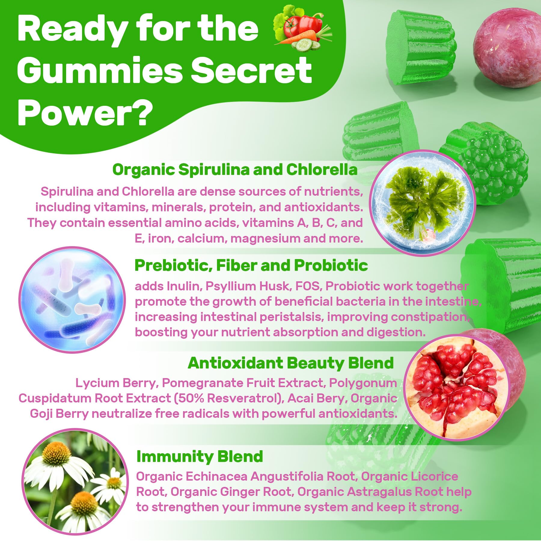 Nextdia Super Greens + Multivitamin Gummies on a table
