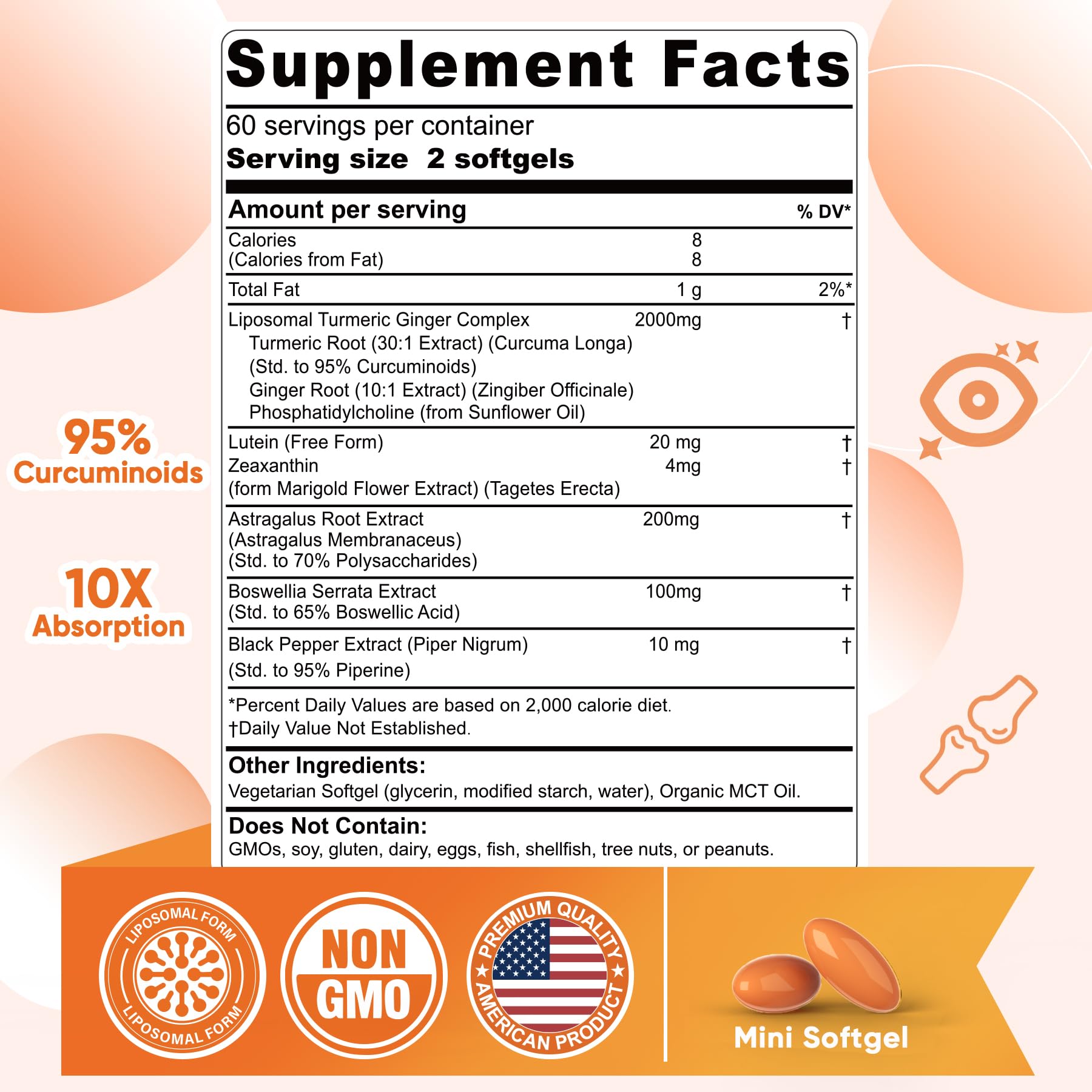 Nextdia Turmeric Ginger Complex 2000mg side view showing capsule