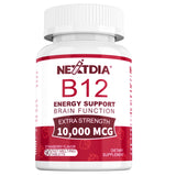 Nextdia Ultra-Strength Vegan Vitamin B12 10,000 mcg tablet front view