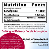 Nextdia Ultra-Strength Vegan Vitamin B12 10,000 mcg tablet packaging