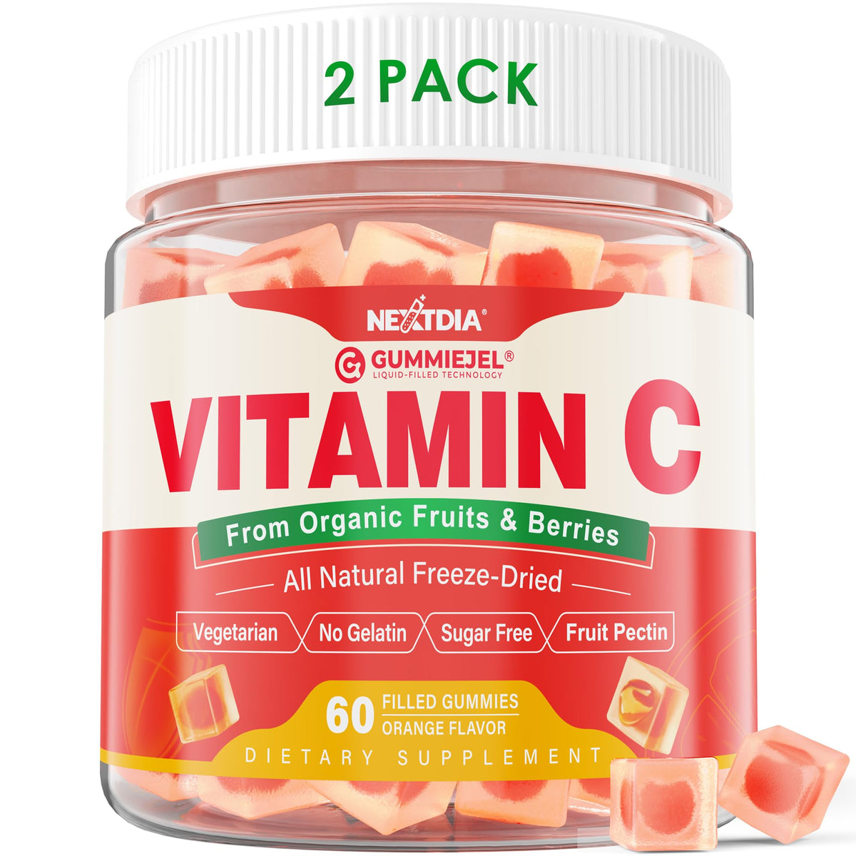 Nextdia Vitamin C Gummies 60 count packaging front view