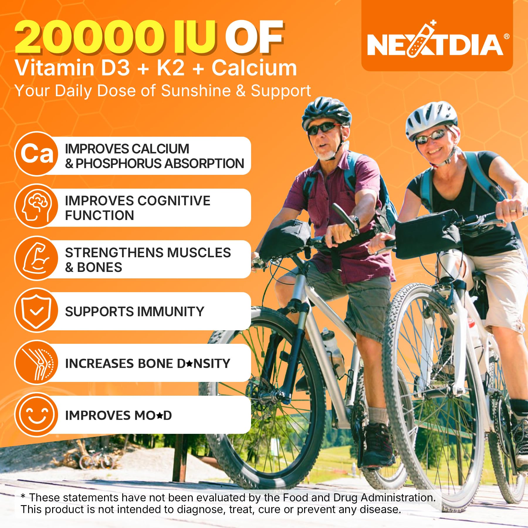 Nextdia Vitamin D3 & K2 Softgels 20,000 IU softgel close-up