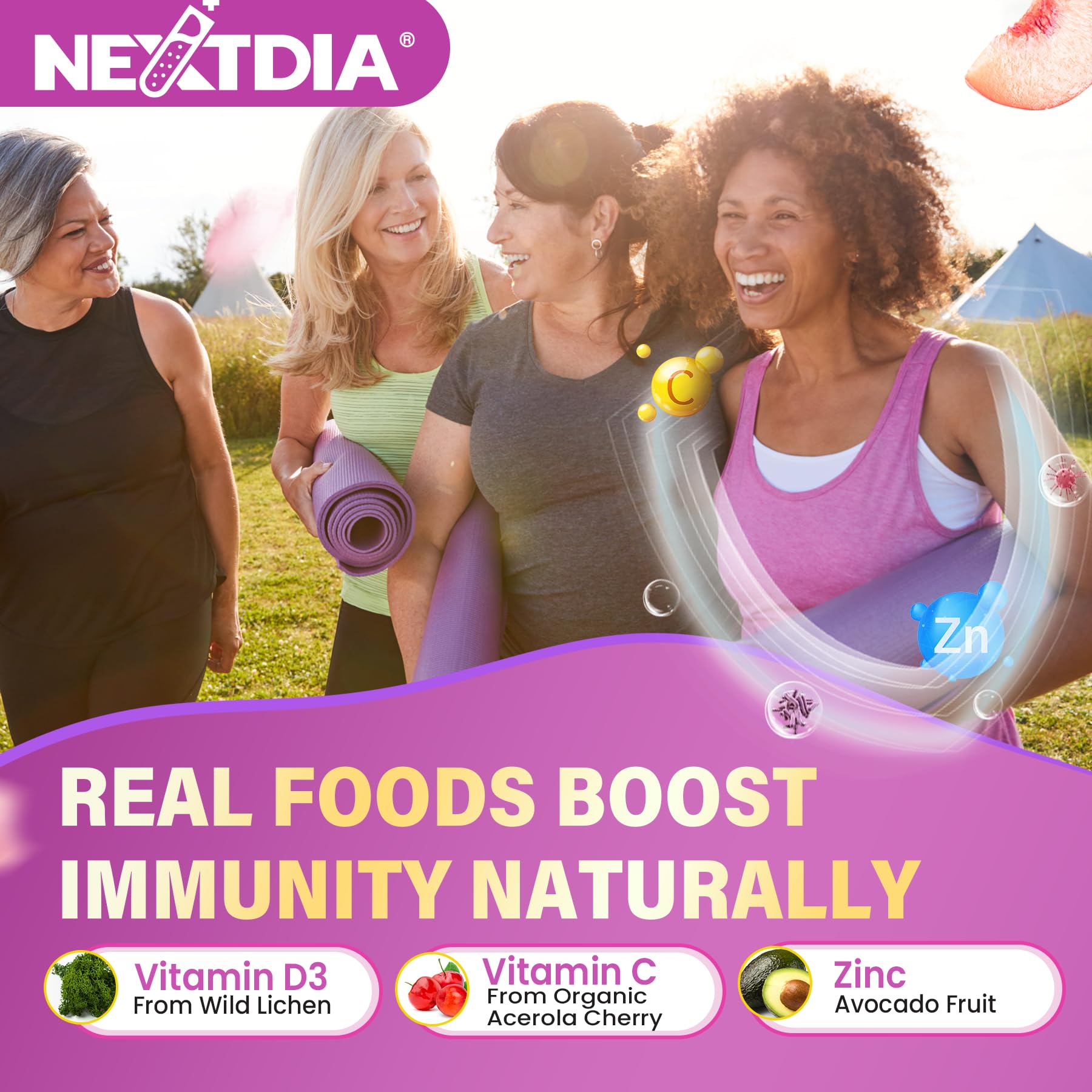 Nextdia Women's Multivitamin Gummies on a kitchen counter