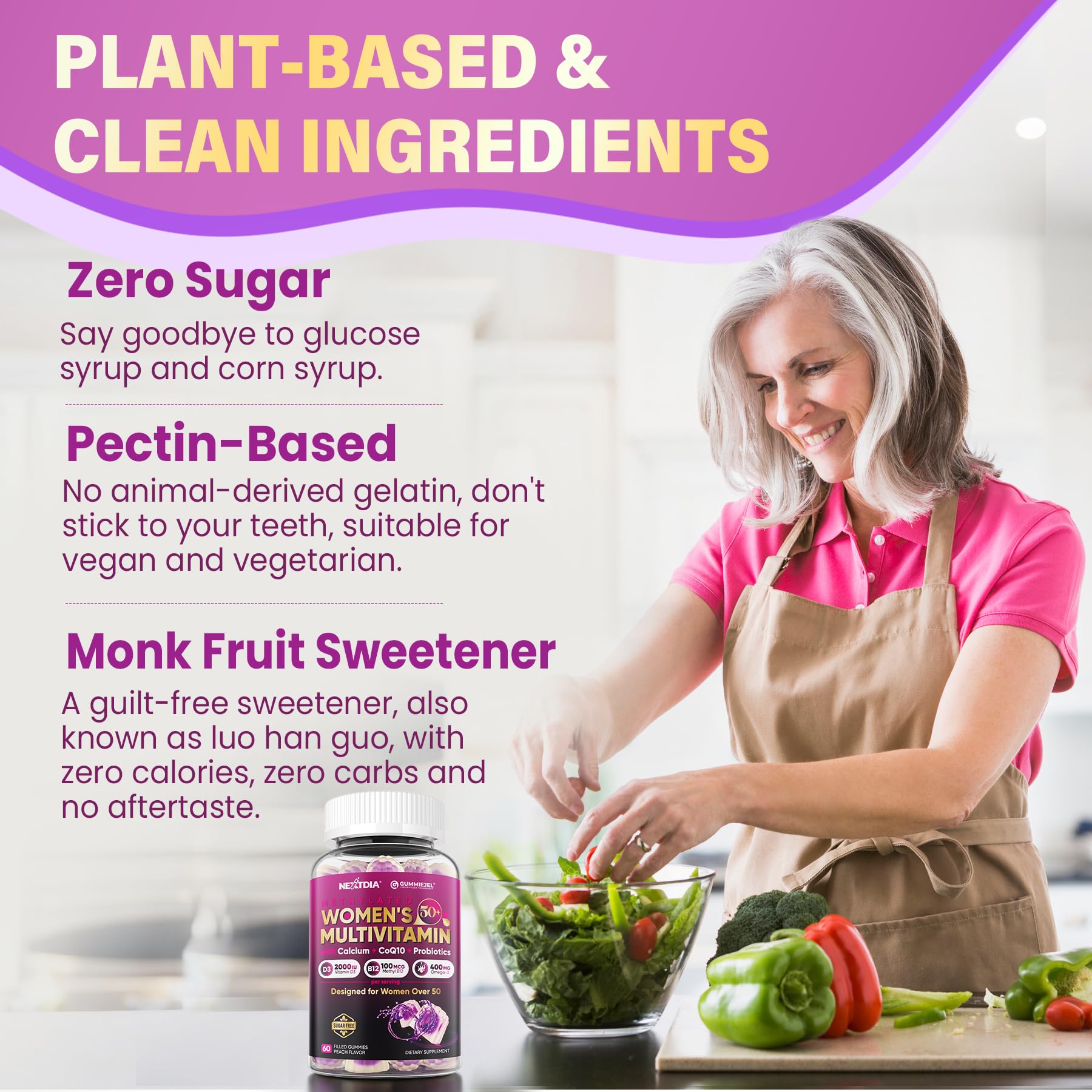 Nextdia Women's Multivitamin Gummies with fresh fruits