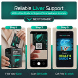 NEXTGRADE Daily Liver Support Supplement capsules on a table