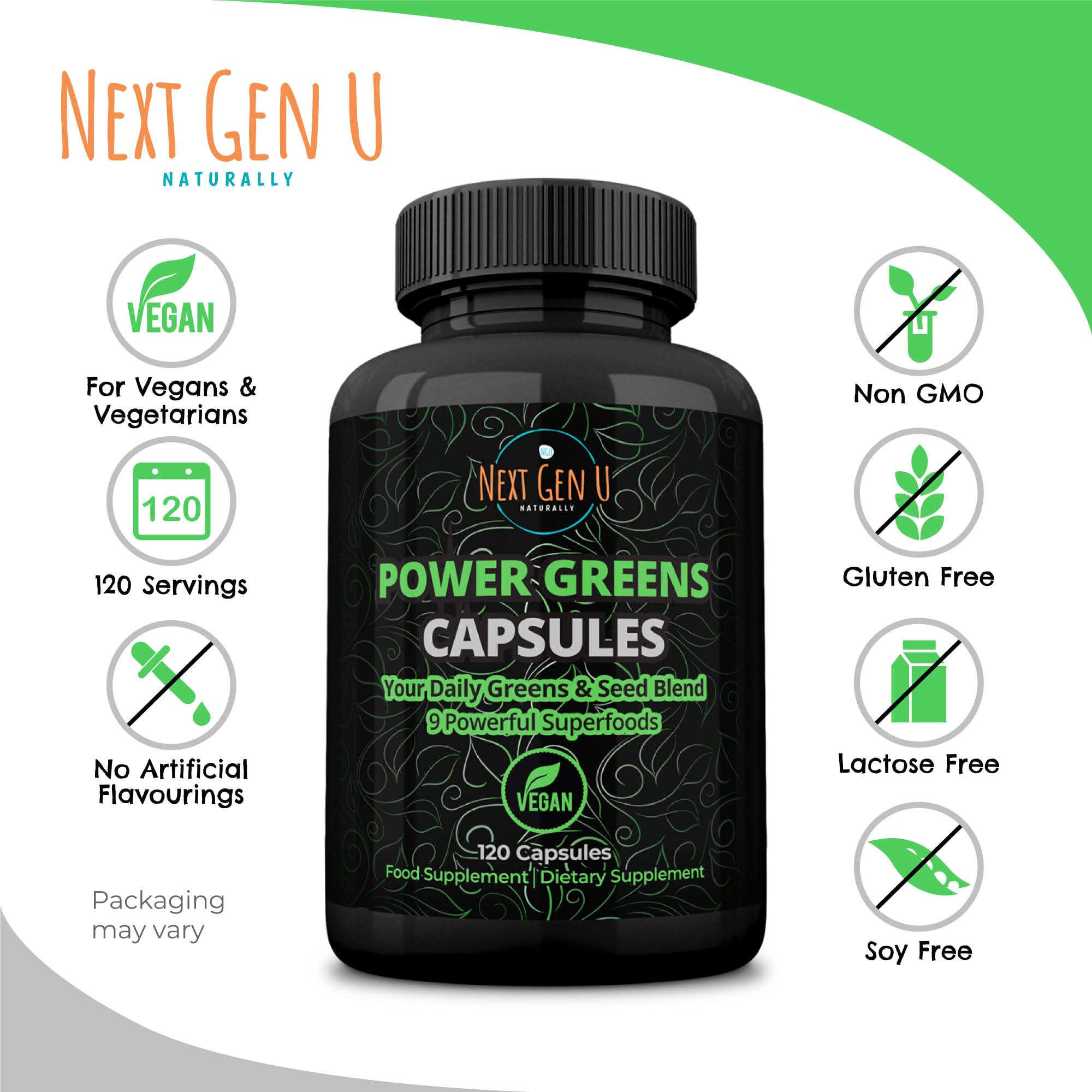 NGU Next Gen U Chlorella Capsules close-up of capsules