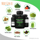 NGU Next Gen U Chlorella Capsules on a wooden table