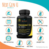 NGU Next Gen U Flax Seed Oil Softgel Capsules side view