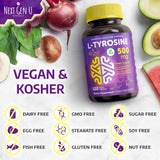 NGU Next Gen U L-Tyrosine supplement capsules on a table