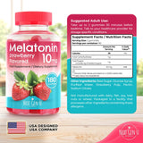 NGU Next Gen U Melatonin Gummies 10mg Strawberry flavour with a glass of water