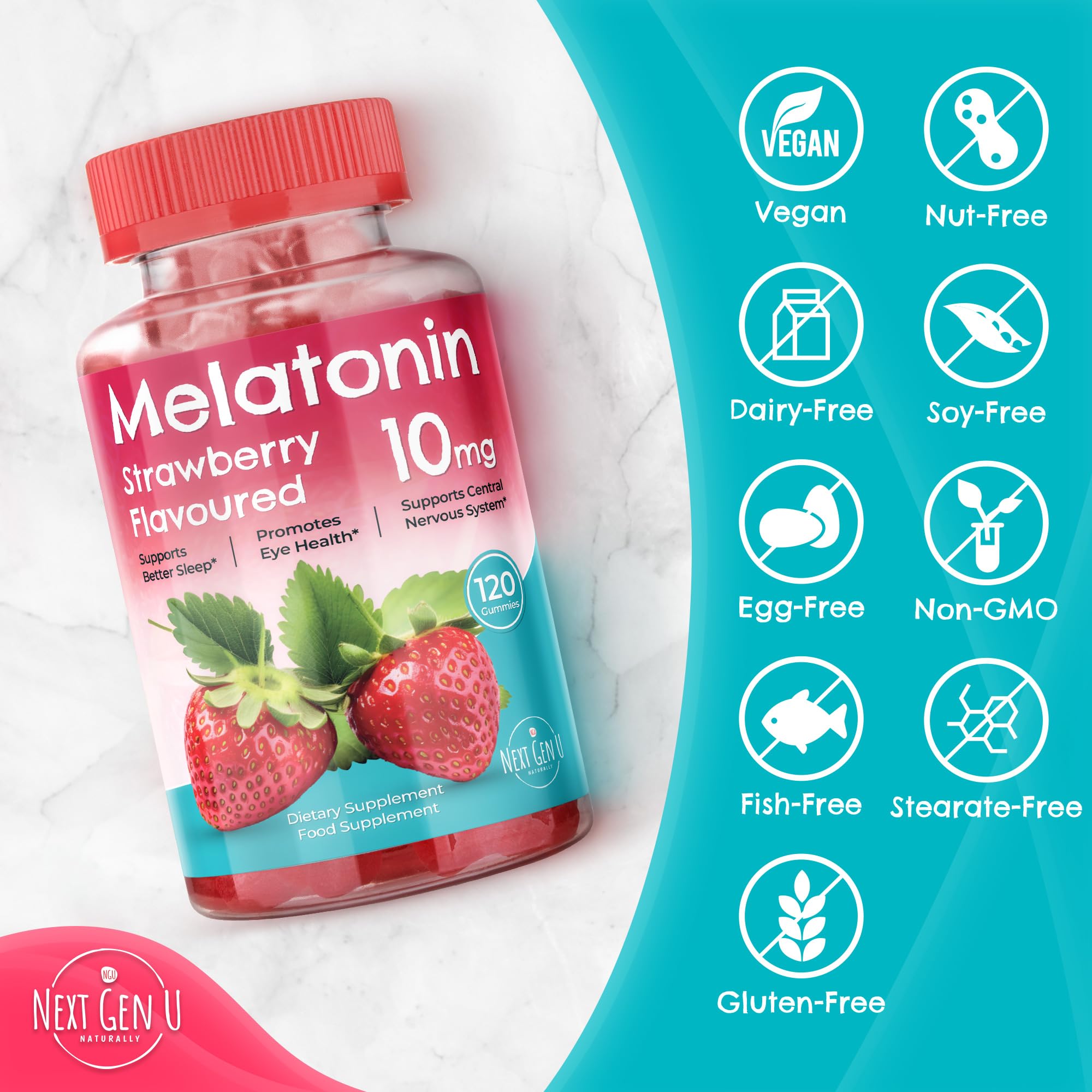 NGU Next Gen U Melatonin Gummies 10mg Strawberry packaging