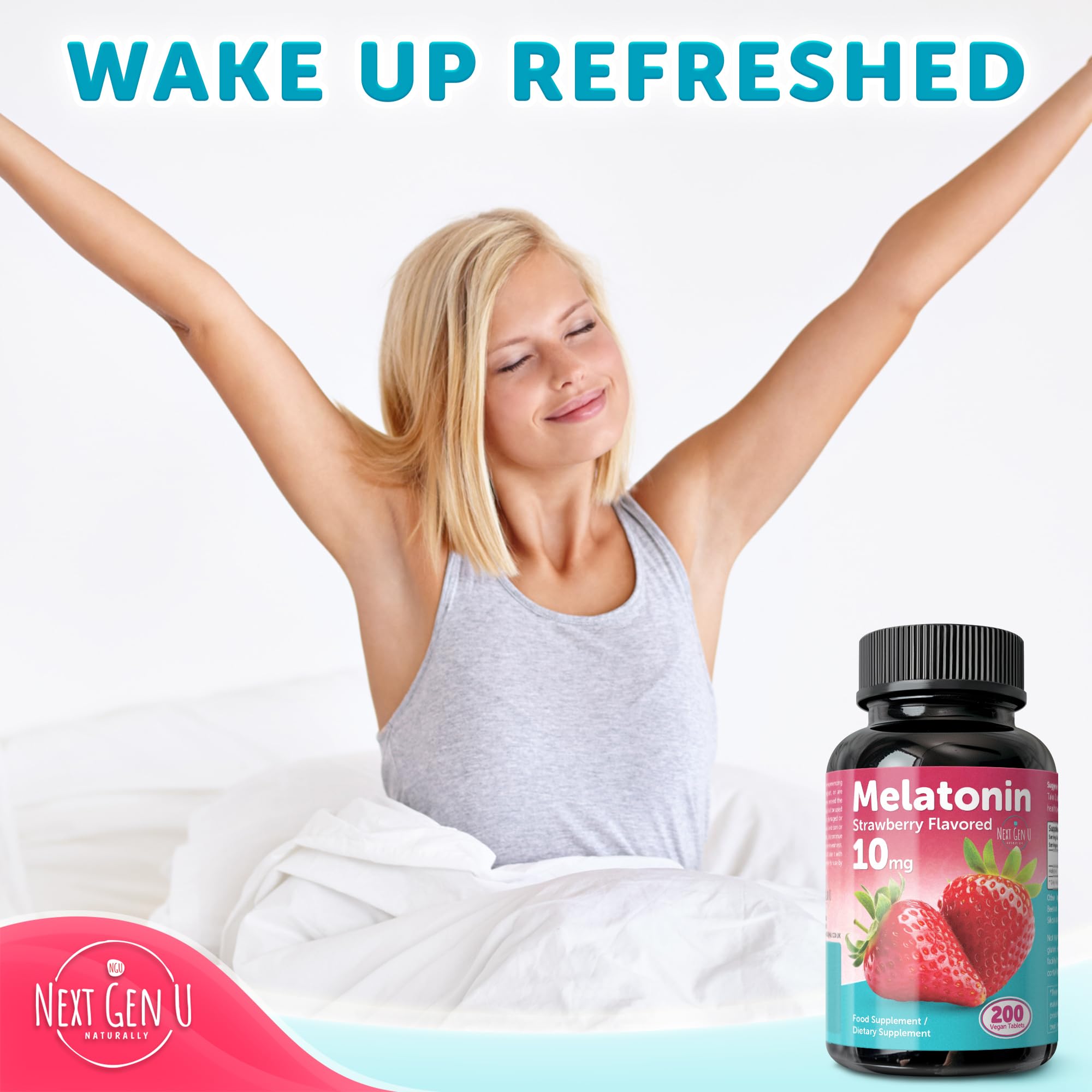 NGU Next Gen U Melatonin Sleep Supplement 10mg tablets with other health products