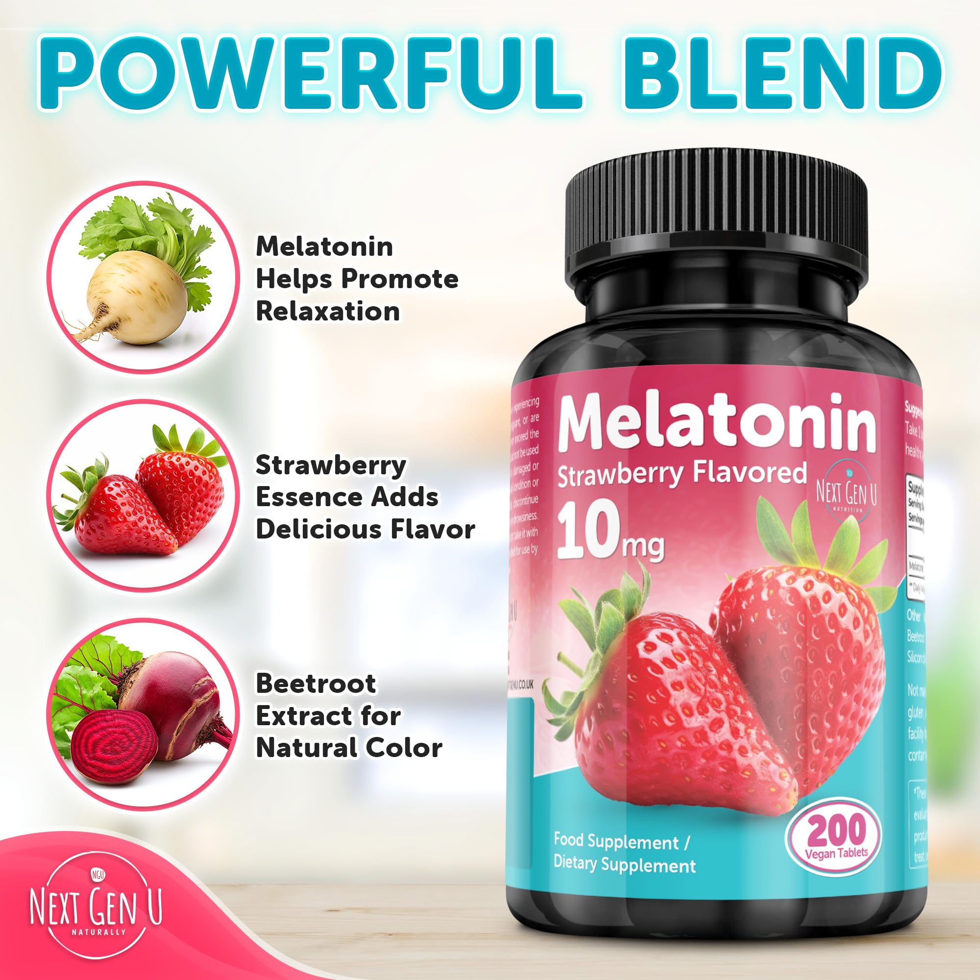 NGU Next Gen U Melatonin Sleep Supplement packaging side view