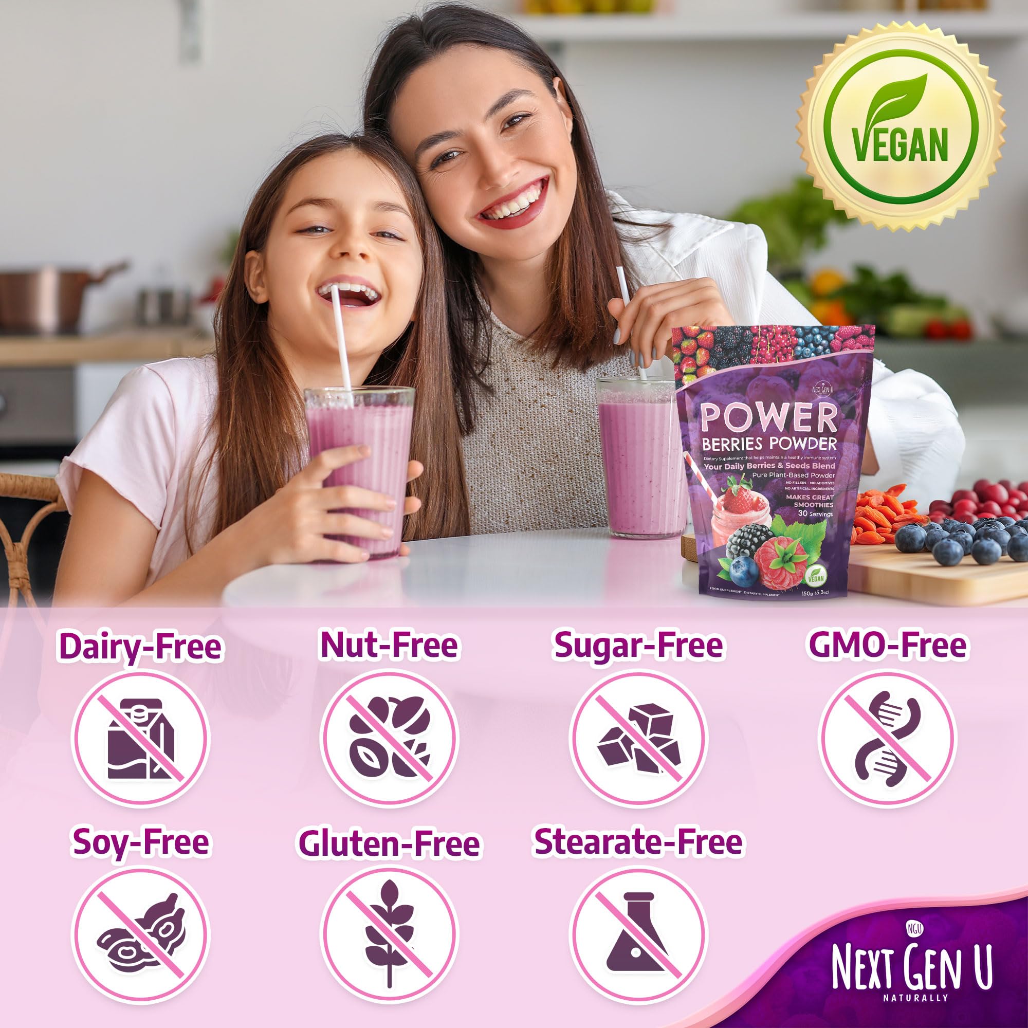 NGU Next Gen U Super Berry Powder 649g ingredients list