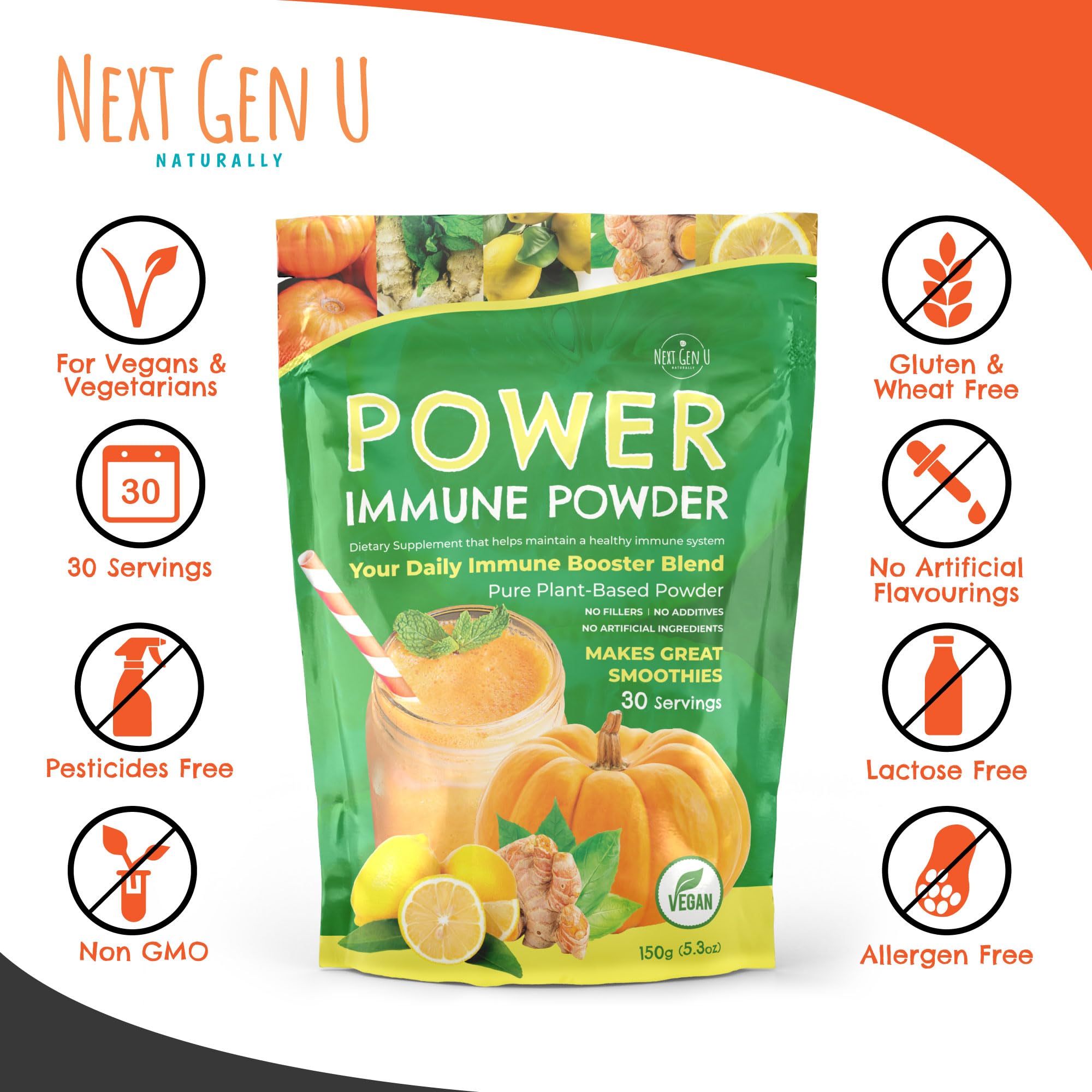 NGU Next Gen U Super daily wellness Powder 150g mixed in a smoothie