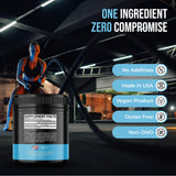 NHHS Micronized Creatine Monohydrate 5g Powder mixed in a glass